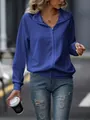 Detalle de una sudadera azul real de punto acanalado con cremallera para mujer casual - S / Tops / Azul