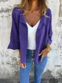 Casual paars vest van imitatiesuède met elegante revers voor damesmode in de herfst - S / Tops / Paars