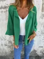 Casual groen vest van imitatie suède met revers voor lente en herfst - S / Tops / Groen
