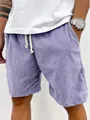 Dettaglio di pantaloncini di velluto a coste viola da uomo con coulisse elastica in vita - Taglia S / Pantaloni e gonne / Viola