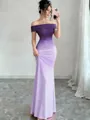 Elegant purple gradient off-the-shoulder maxi dress with a slim fit silhouette - S / Top And Bottom / Purple