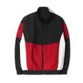 Mens outdoor color-block sport windbreaker jacket in black red and white colorways - XS / Tops / Black and Red