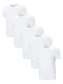 Set of 5 breathable white short sleeve sports T-shirts for men, loose fit activewear. - S / Tops / White