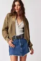 Stilvolle Damen Strickjacke in Khaki mit Rippstrick und einzigartigem Patchwork - Khaki