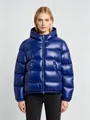 Premium women's shiny blue hooded puffer jacket with thickened winter insulation - 3XL / Tops / Zipper Pocket Style / Blue