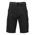 Men's professional black quick-dry cargo shorts with belt and multiple utility pockets - S / Bottoms / Black