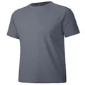 Men's casual loose breathable short-sleeved sports T-shirt in dark grey solid color - S / Tops / Gray