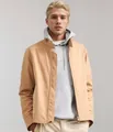 Minimalist men's stand collar beige zipper jacket for spring and autumn fashion - S / Tops / Khaki