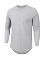 T-shirt sport à manches longues gris chiné pour homme avec un ourlet arrondi chic - 3XL / Hauts / Gris clair