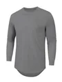 T-shirt de sport à manches longues pour hommes gris chiné avec ourlet arrondi et col rond - 3XL / Hauts / Gris foncé