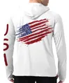 Sweat à capuche de pêche blanc pour homme avec drapeau américain et détail USA - S / Hauts / Blanc (Imprimé drapeau américain)