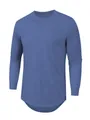 T-shirt de sport à manches longues pour hommes en bleu denim avec un ourlet arrondi - 3XL / Hauts / Bleu saphir