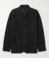 Classic men's black corduroy jacket overshirt with multiple pockets for casual wear - S / Tops / Black