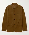 Classic men's casual brown corduroy jacket featuring front utility pockets and button closure - S / Tops / Khaki