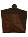 Poncho con cappuccio marrone scuro oversize con fodera in pile per abbigliamento invernale. - Taglia unica / Marrone scuro