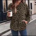 Vintage leopard print button-up jacket for women featuring a relaxed fit and street style look - S / Tops / Leopard Print