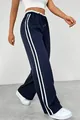 Side stripe wide-leg sweatpants for women with high waist and relaxed fit design - Aqua
