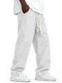 Detailed view of men's summer linen pants featuring a comfortable drawstring waist - S / Bottoms / White