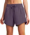 High-quality women's 5-inch quick-dry athletic running shorts with pockets in purple - S / Bottoms / Purple