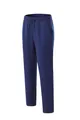 Detail view of dark blue athletic straight-leg sweatpants with elastic drawstring waist - XXS / Bottoms / Dark Blue