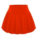 Clear front view of a bright orange pleated tennis skirt for children's activewear - XS / Bottoms / Red