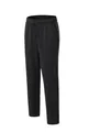 Close-up detail view of solid black straight-leg athletic sweatpants with drawstring. - XXS / Bottoms / Black