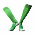 Macro detail of green professional soccer socks featuring a thickened breathable knit texture. - Kids Green / One Size