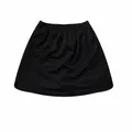 Front view of children's black athletic tennis skort with elastic waistband - M / Bottoms / Black