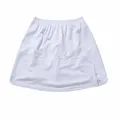 Plain white athletic tennis skort for children featuring a side slit and elastic waistband - M / Bottoms / White