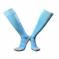 High-performance sky blue athletic soccer socks featuring reinforced grey heel and toe - Kids Lake Blue / One Size