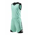 Hellgrünes und schwarzes, schnelltrocknendes Basketball-Trikot-Set mit Print-Details. - Hellgrün