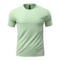 Light green men's athletic short-sleeve t-shirt with breathable perforations - Verdant