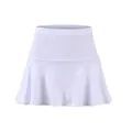 Detailed view of a white quick-dry athletic tennis skort with pleated skirt design - XS / Bottoms / White