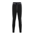 Detail of kids quick-dry sports compression pants with RUNNING elastic waistband - S / Bottoms / Black/Grey