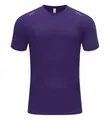Men's purple quick-dry sports T-shirt with reflective shoulder strips - Purple