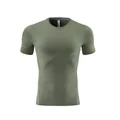 Men's army green compression t-shirt for fitness and running training - S / Tops / Army Green