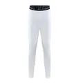 White high-waisted compression leggings for sports with elastic RUNNING waistband. - S / Bottoms / White