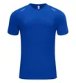 Athletic blue quick-dry short sleeve t-shirt for men with reflective shoulder details - Royal Blue