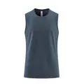 Front view of a dark grey quick-drying men's athletic tank top for running and gym workouts - M / Tops / Gray