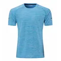 Men's quick-dry light blue heathered sports t-shirt for running and fitness training - M / Tops / Lake Blue
