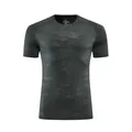 Front view of men's slim-fit quick-dry athletic T-shirt featuring subtle camo texture - M / Tops / Gray