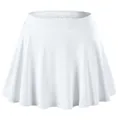 Front view of girls' white pleated quick-dry tennis skort with elastic waistband - XS / Bottoms / White