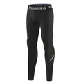 Professional black quick dry compression leggings for men and boys sports training - Size 22 / Bottoms / Black/Black