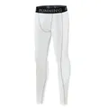 Full length white compression leggings for men's running and professional fitness training - Size 22 / Bottoms / White/Grey