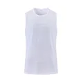 Close-up view of white mesh men's athletic tank top for running and fitness training - M / Tops / White