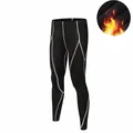 Professional black compression leggings with gray stitching and thin fleece lining for winter - S / Bottoms / Fleece Lined / Black and Gray