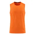 Front view of a men's quick-dry orange sleeveless sports tank top for running and gym. - M / Tops / Orange
