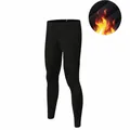 Black thermal compression leggings with thin fleece lining for sports training - S / Bottoms / Fleece Lined / Black