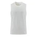 Close-up detail of white breathable mesh fabric on men's quick-dry sleeveless athletic vest - M / Tops / White