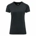 Dark grey quick-dry short-sleeve athletic T-shirt for fitness, running and yoga sessions - S / Tops / Black and Gray
